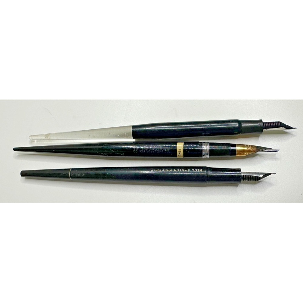 14k Gold Nib Sheaffer fountain pen Bell Systems 8995 Esterbrook 1950s Set 3
